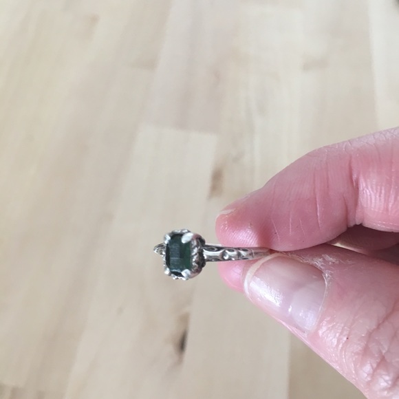Sterling silver and rough emerald ring - Picture 3 of 3